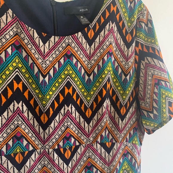 Aqua dress with neon graphic print - Picture 4 of 6